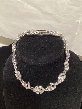 Givenchy Silver Crystal Link Bracelet